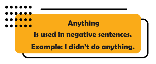 make negative sentences using anything