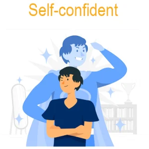 self-confident: of adjectives for personality