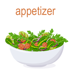 appetizer: of food vocabulary in English