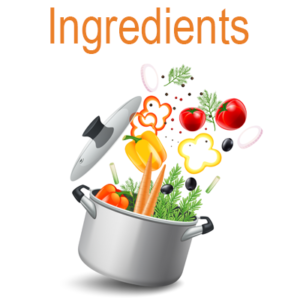 ingredients: of food words in English
