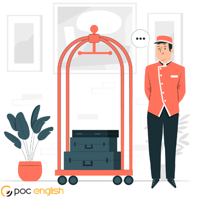 an image of a bellman/porter at the hotel.